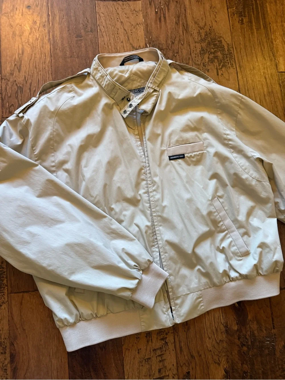 Members Only Light Beige Bomber Jacket